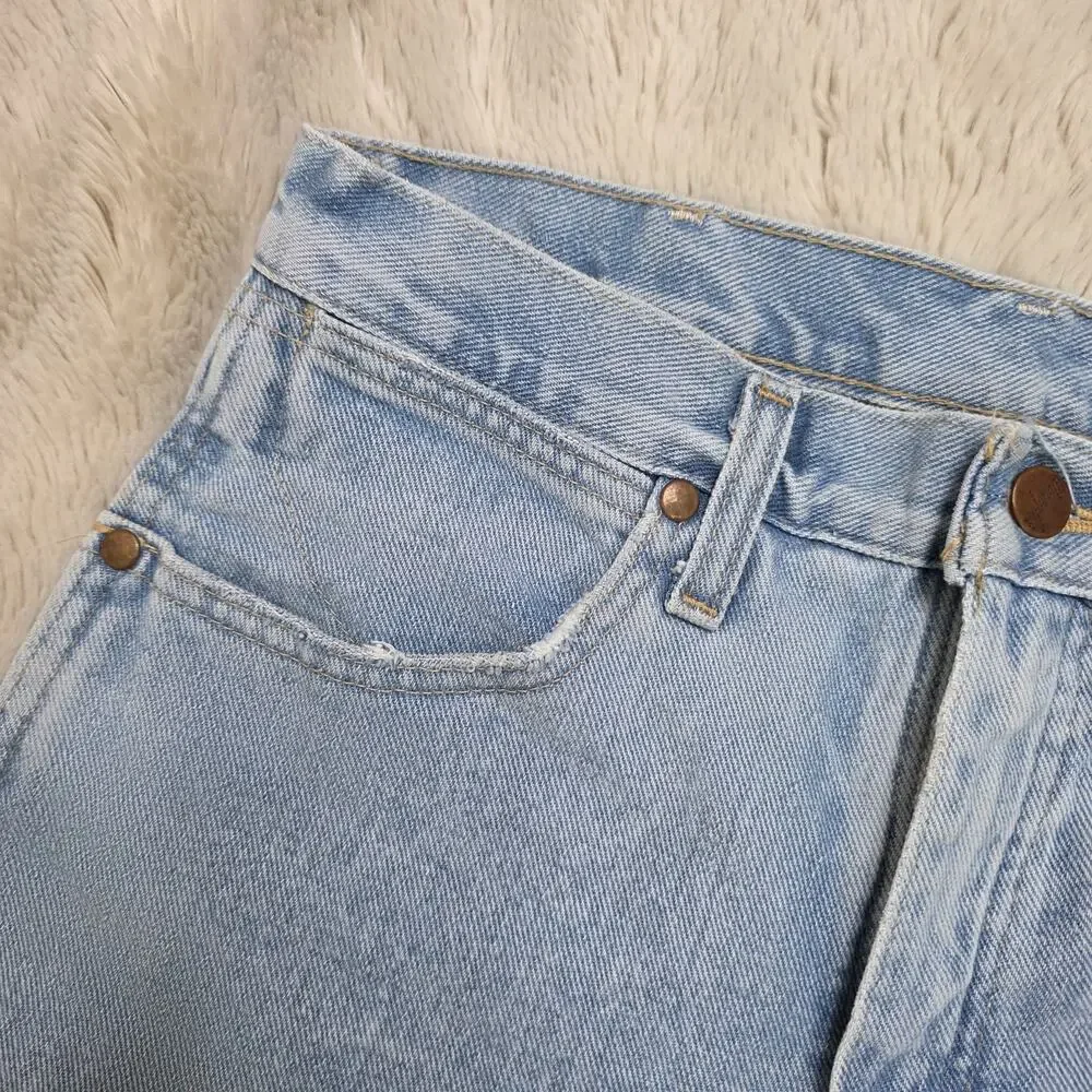 Wrangler Reworked Cutoff Jean Shorts High Waisted Fray Hem Festival Boho Size 26 - Picture 3 of 7